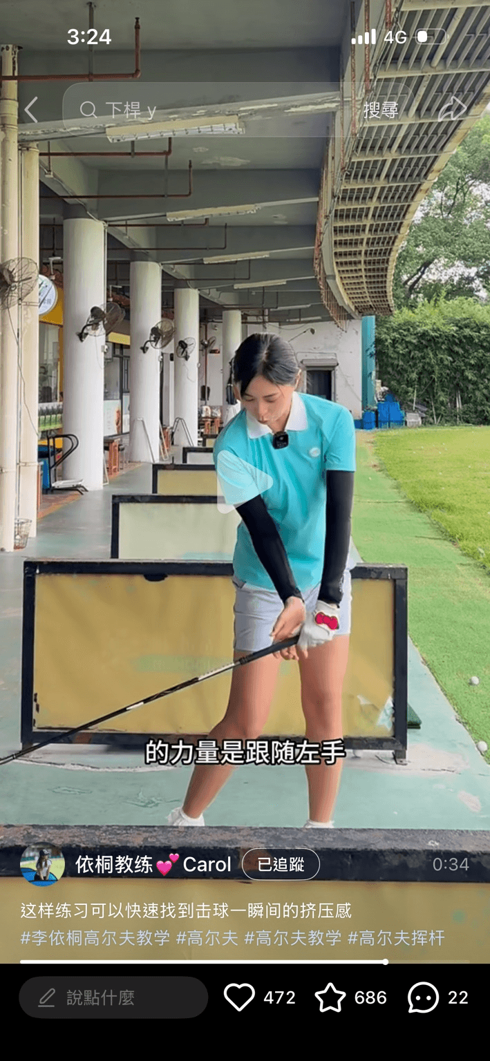 使用者提供的教練示範截圖:擊球前的結構